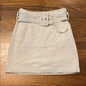 Denim belted skirt